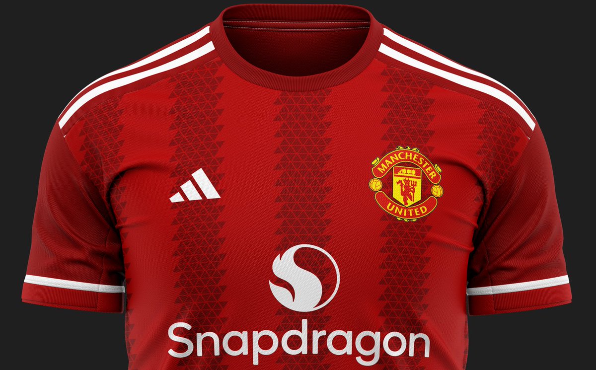 New #FM24 request delivered ✅ #ManchesterUnited 🟥 Asked via our website 🖥️ The new #Snapdragon sponsor and some retro touches on away and third kits 🎥 If you need any bespoke kits for your #FootballManager save send us a request via our website fmcustomkits.com 🖥️