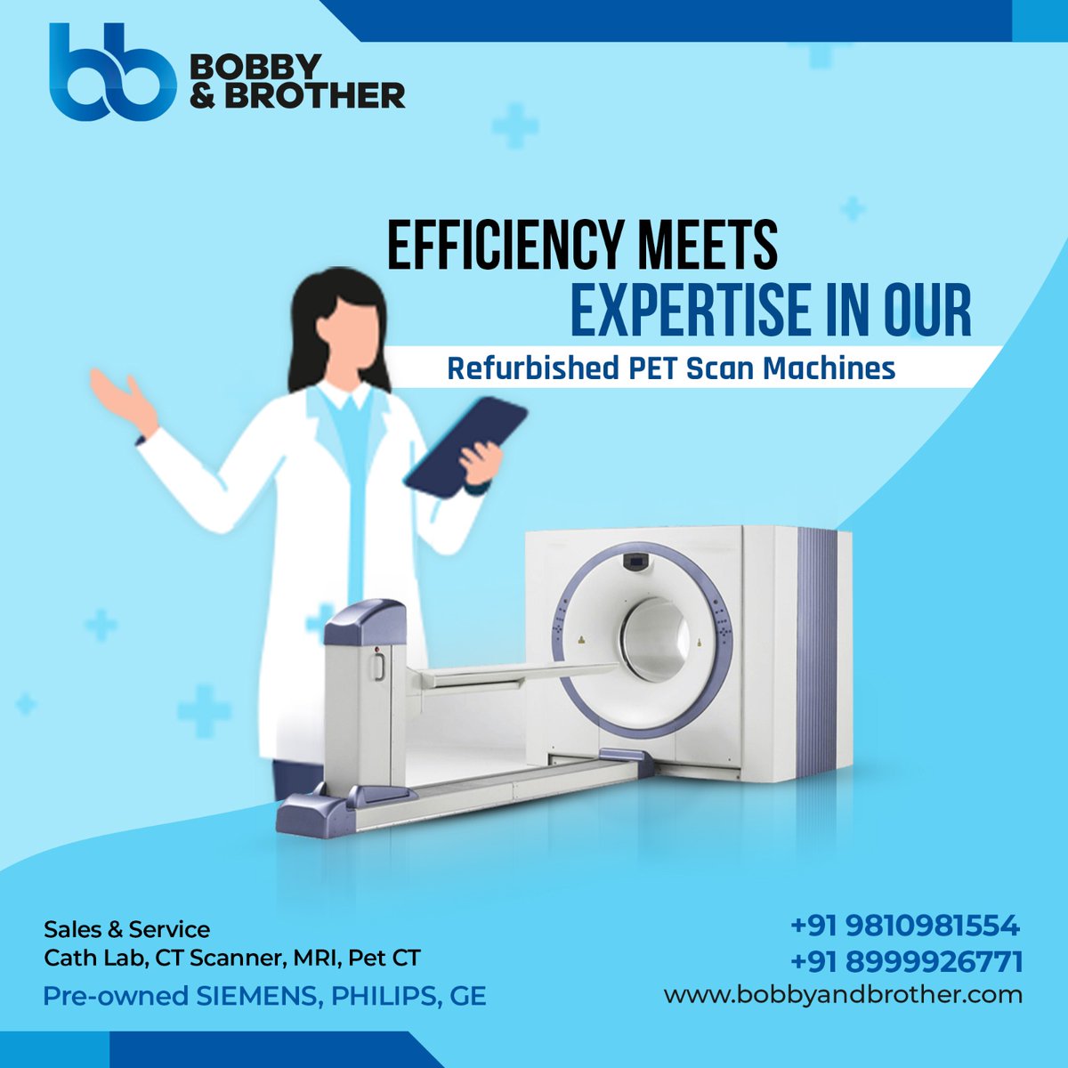 Get precise imaging with our refurbished PET scan machines—reliable and cost-effective solutions for advanced diagnostics.

#BobbyAndBrother #RefurbishedEquipment #PetScn #medicalequipment #MedicalEquipmentForSale #MedicalIndustry #Diagnostics #MedicalImaging #India