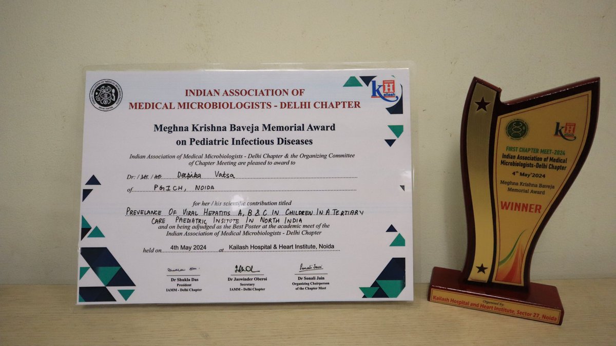 Dr Sumi Nandwani (@nandwanidr) on Twitter photo *PG student (MD microbiology) of Post Graduate Institute of Child Health, Noida-Dr Deepika Vatsa ,MD Microbiology 2022 won the First Prize &Meghna Krishna Baveja Memorial Award for best paper on Paediatric Infectious Diseases@UPGovt <a href="/ChiefSecyUP/">Chief Secretary, GoUP</a> <a href="/MeUPGovt/">Medical Education Uttar Pradesh</a> @ssphpgti *PG student (MD microbiology) of Post Graduate Institute of Child Health, Noida-Dr Deepika Vatsa ,MD Microbiology 2022 won the First Prize &Meghna Krishna Baveja Memorial Award for best paper on Paediatric Infectious Diseases@UPGovt <a href="/ChiefSecyUP/">Chief Secretary, GoUP</a> <a href="/MeUPGovt/">Medical Education Uttar Pradesh</a> @ssphpgti