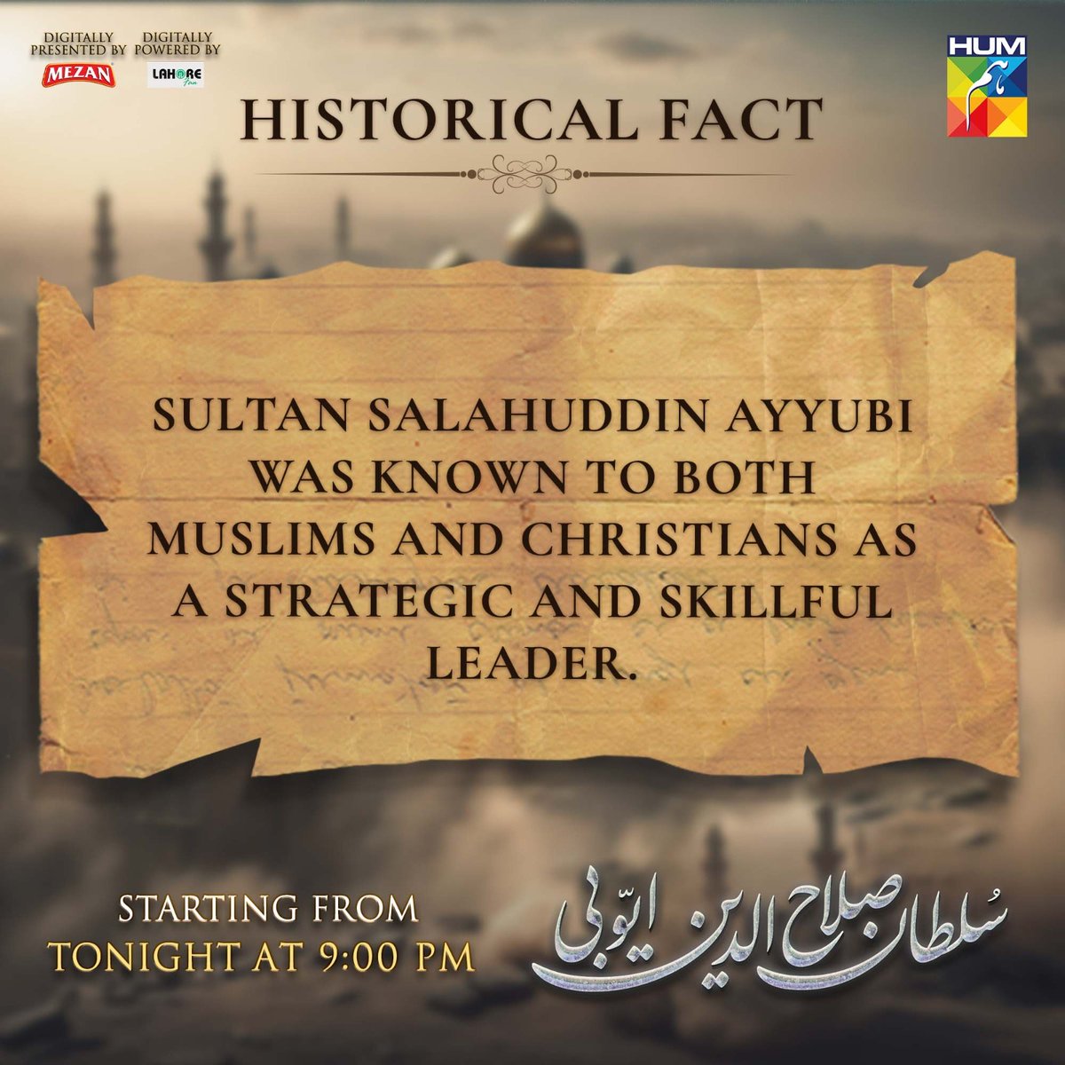 Discover the extraordinary legacy of Salahuddin Ayyubi, the Muslim leader who changed history.Watch #SultanSalahuddinAyyubi Every Monday To Thursday At 9:00 PM, Starting Tonight Only On Hum TV! #SultanSalahuddinAyyubi #HUMTV #KudüsFatihiSelahaddinEyyubi #UğurGüneş