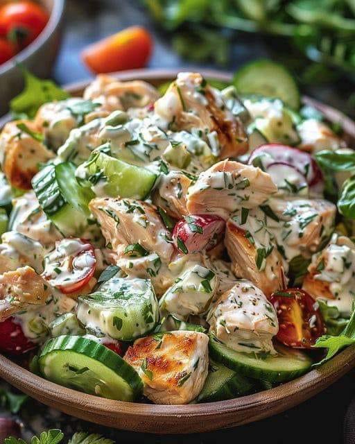 Tzatziki chicken salad looks so good I am making this as soon as I get home. Recipe below. Obv I won’t include olives or feta because I love myself and my body deserves only good things.