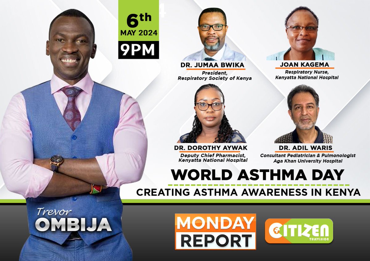 Kenya joins the world in marking World Asthma Day on 7.05.2024. What progress has been made in dealing with the ailment? Send in your questions about Asthma @TrevorOmbija #MondayReport