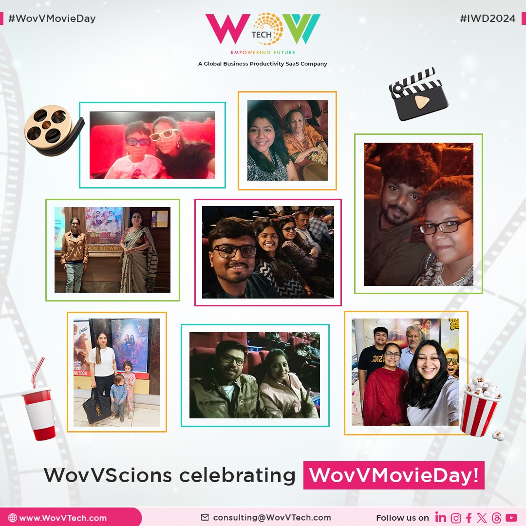 𝐋𝐢𝐠𝐡𝐭𝐬, 𝐂𝐚𝐦𝐞𝐫𝐚, 𝐂𝐞𝐥𝐞𝐛𝐫𝐚𝐭𝐢𝐨𝐧!v🎬📽️
At @wovvtech, we're all about empowering our amazing WovVscions! In honor of #InternationalWomensDay, we treated our female team members to a special #WovVMovieDay with movie vouchers.

#IWD2024 #WomensDay2024 #WovVTech