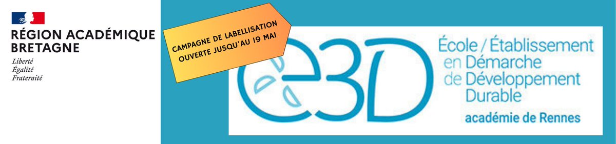 #EDD #E3D La campagne de labellisation E3D @acrennes reste ouverte jusqu'au 1️⃣9️⃣ mai. 📑Consultez: Le référentiel académique Les aides au diagnostic Et déposez votre candidature en ligne 👉edd.ac-rennes.fr/spip.php?artic… @DRAEAC_Bretagne @DavidGuillerme