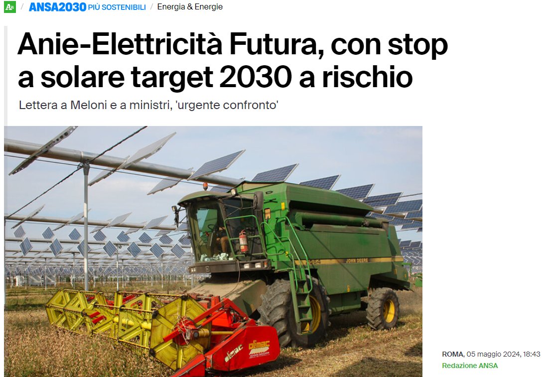 L’Italia sta decidendo di fallire target rinnovabili 2030 con stop fotovoltaico nel DL Agricoltura Ci appelliamo al Governo per evitare un simile disastro. Lettera al Presidente @GiorgiaMeloni e a @RaffaeleFitto, @FrancescoLollo1, @GPichetto e @adolfo_urso tinyurl.com/2nf6ka2d