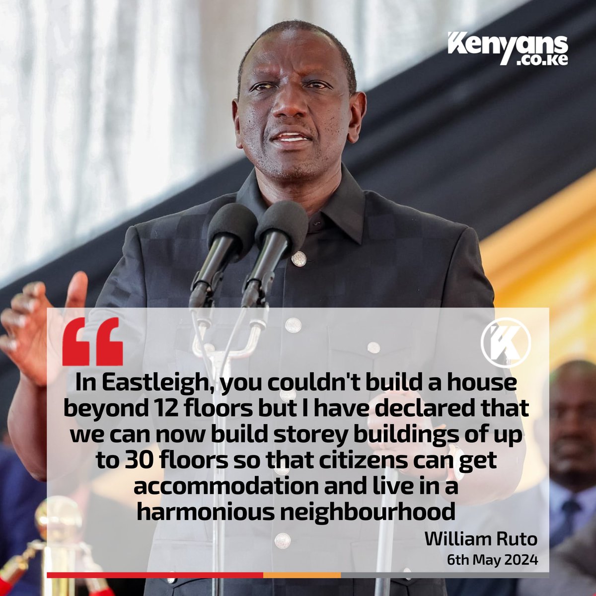 President Ruto revises the cap on Eastleigh buildings to 30 floors to offer city dwellers more descent housing. Will this ease congestion?