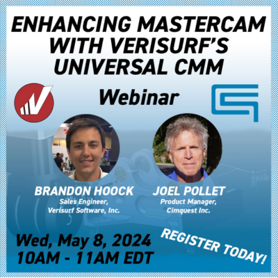 verisurf's tweet image. ENHANCING MASTERCAM WITH VERISURF&apos;S UNIVERSAL CMM Webinar – Please join @verisurf  and our partners @Cimquest for this engaging and important webinar presenting Verisurf&apos;s CMM programming in @Mastercam  zurl.co/acCa #mastercam #cmmprogramming #metrology #qualitycontrol