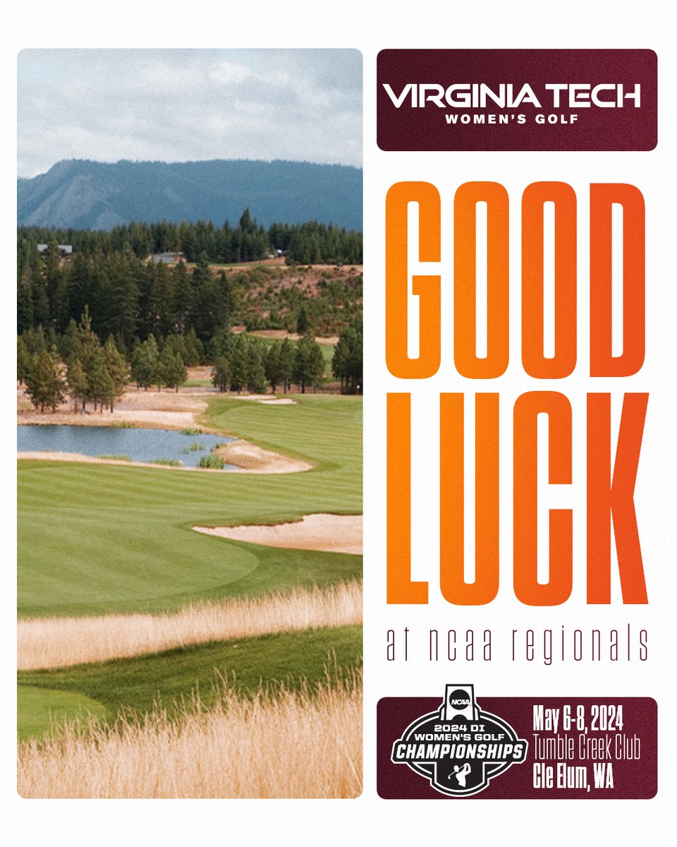 Sending our love and luck across the country to @HokiesWGolf as they begin NCAA regionals play! Best of luck to our #Hokies ⛳️