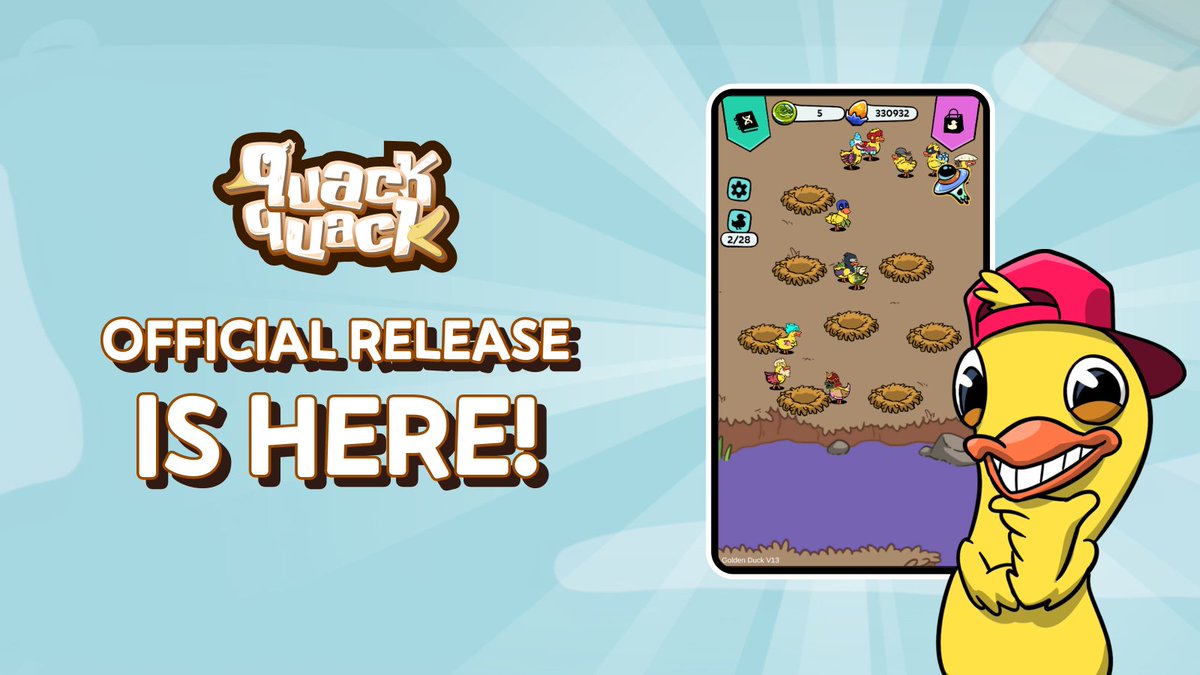 Update #QuackQuack: Mainnet Official Release! The moment has finally arrived! Following this update, We can start 'picking EGGS' to receive AIRDROP from the project! 😊 EVERYONE will have an equal chance to top the leaderboard! #PlayToEarn