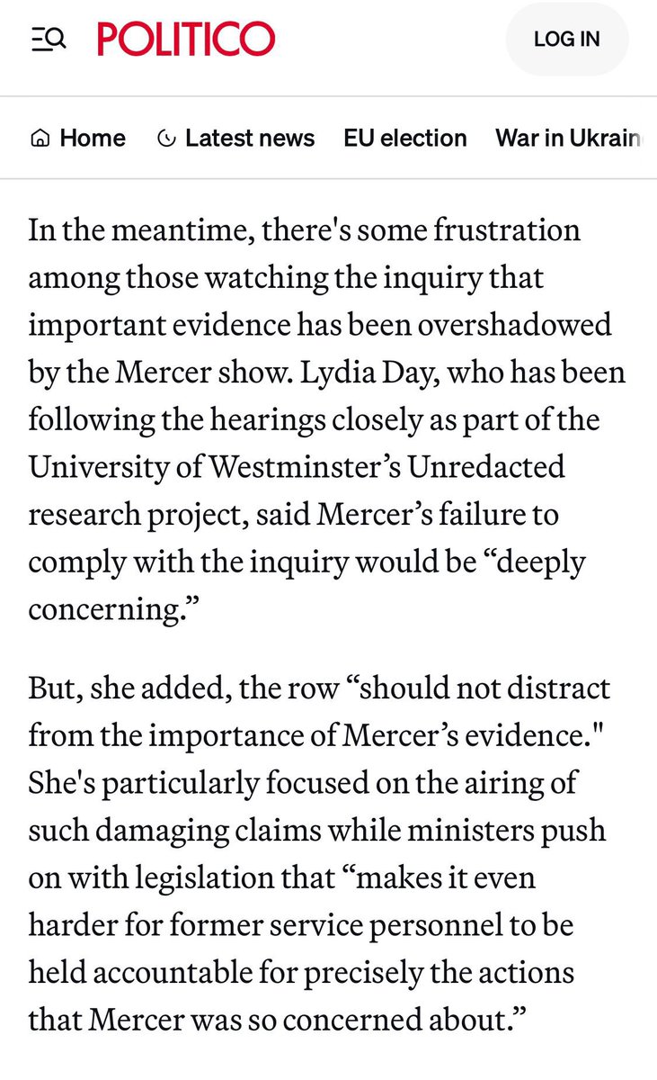 Great article from @BlewettSam in Politico on the Afghanistan Inquiry and Johnny Mercer’s evidence — including some thoughts from me about how these allegations may have been covered up while the government pushed forward with the Overseas Operations Bill.