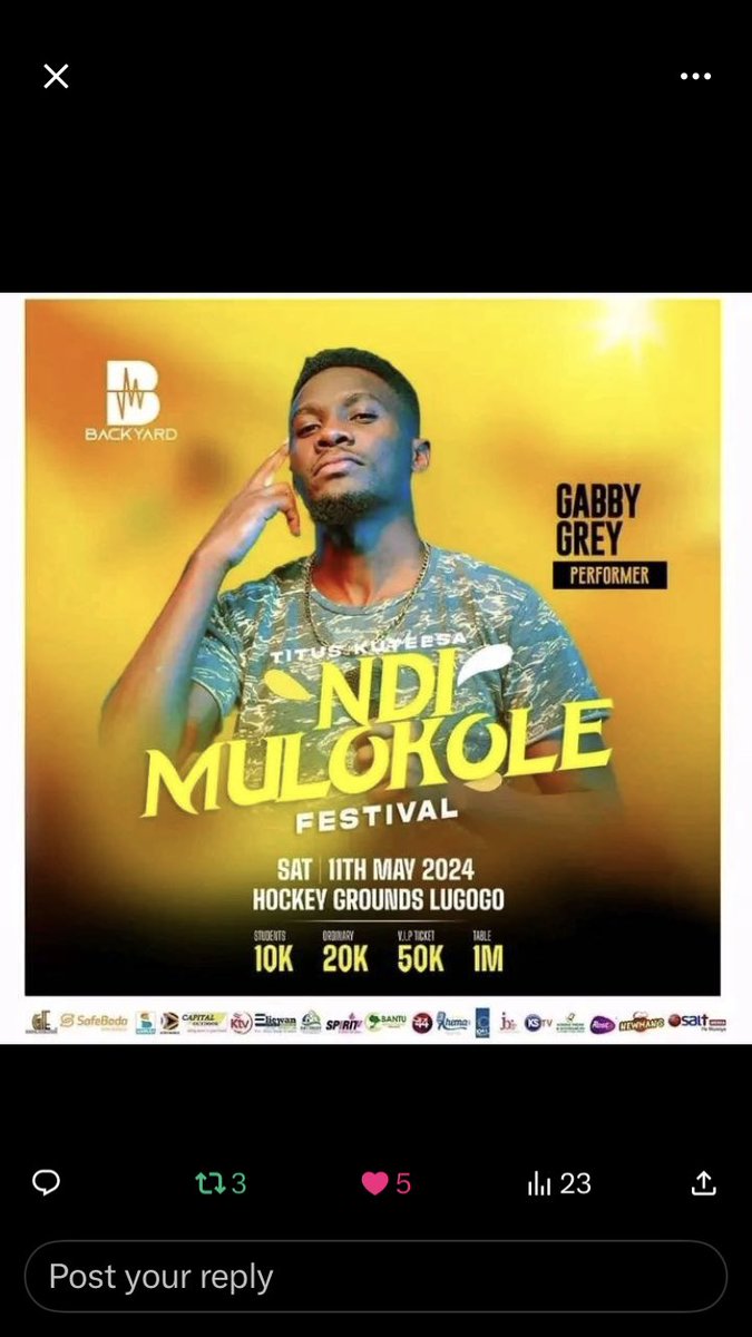 Party Master @gabby grey will be there to perform for u 
#NdiMulokoleFest24 
#royalarmyUganda