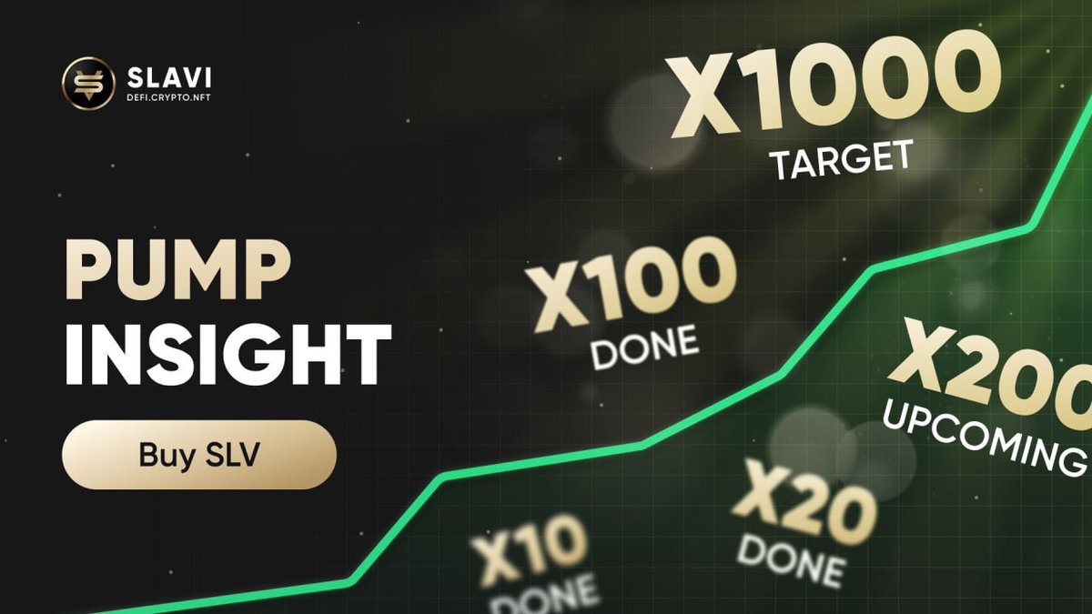 #Insight
SLV going to x1000 and it will happen!
Should've bought in earlier to take more gains🚀

x100 Target is done!

Buy SLV
slex.io/trade/slvusdt

Why Pumped
- Insight for chain l2 development
- Upcoming Layer zero partnership
- ZK

Alt Season has kicked off! 📈