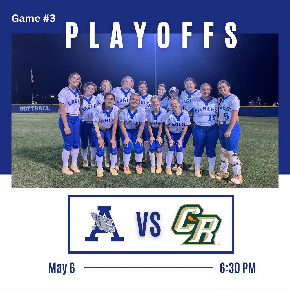 The Eagles head north today to face the Copperheads in Game 3️⃣ of Region 4A playoffs. Let’s go Eagles! 🦅 🆚 Catawba Ridge High School 📍1180 Fort Mill Parkway, Fort Mill ⏰ 6:30 🎟️ gofan.co/event/1516763?…