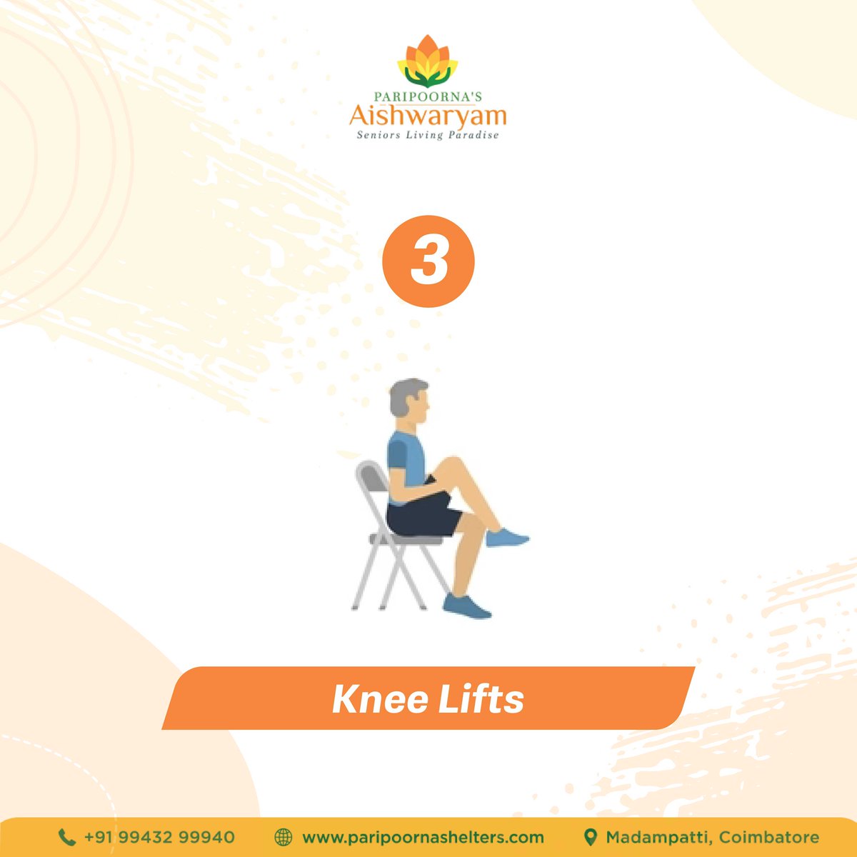 Staying active doesn’t require too much effort! These simple senior-friendly chair exercises are quick, easy and effective!
.
.
#paripoornasaishwaryam #seniorcare #retirementhomes #coimbatore #easyexcersiseforsenior #excersiseforsenior #seniorlivingcommunity