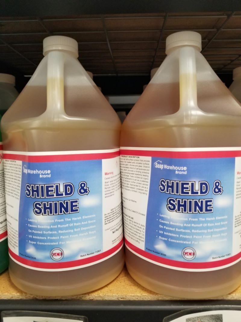 Product of the week: Shield and Shine car wash & wax. Shield & Shine is an all-surface product that provides superior protection for coated and uncoated surfaces, including automotive paint, chrome and glass. It contains carnauba wax and an organic solvent and surfactants.
