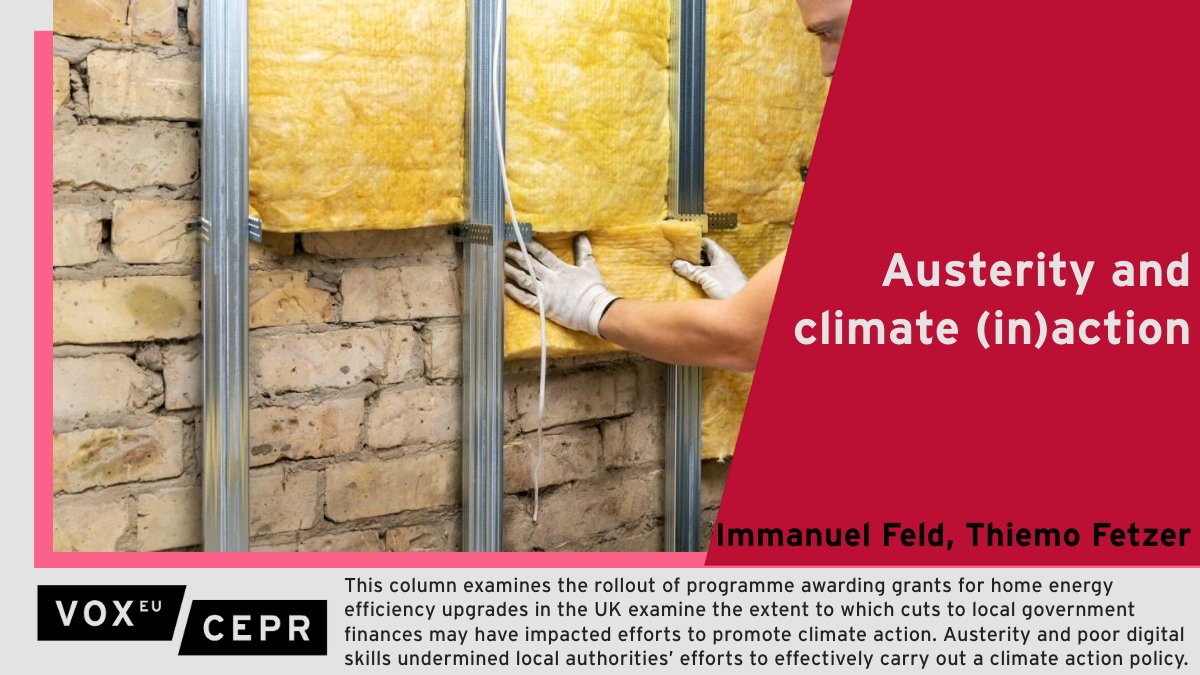 #Austerity, combined with poor digital skills, undermined local #UK authorities’ efforts to effectively carry out a climate action policy that was centrally planned but locally administered. Immanuel Feld @uniofwarwick, @fetzert @UniBonn @uniofwarwick ow.ly/zRuy50Rx433