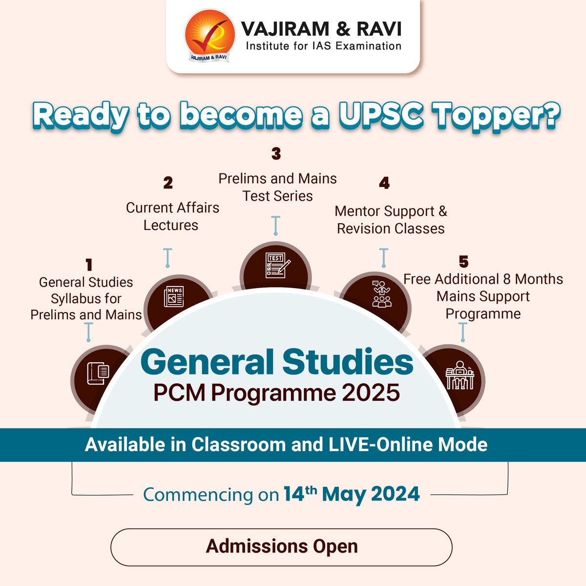 Turn your IAS dream into reality by embarking on a transformative journey with our Prelims Cum Mains General Studies Programme. 

To know more, visit - bit.ly/vajiram-gs-pcm

#upsc #upscaspirant #upscexam #upscprelims #upscias #ias#iasexam #india #iasexam #iaspreparation