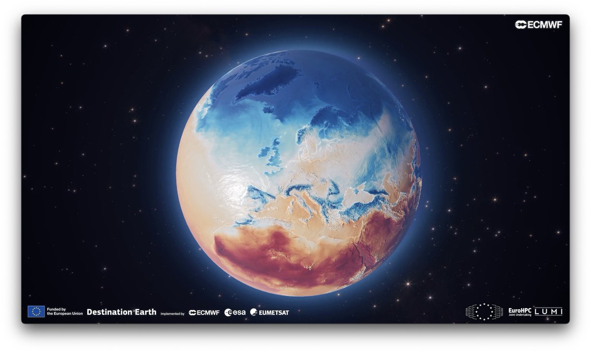 🌍🌐 The #ClimateChange Adaptation Digital Twin of @DigitalEU's #DestinationEarth is producing the first multi-decadal climate projections at km scale. Read more about the progress made and the objectives for the next phase➡️destine.ecmwf.int/news/the-fast-…