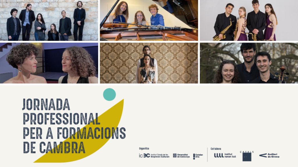 Això és demà! 🗓️ La IV Jornada Professional per a #FormacionsCambra arriba a l'Auditori de Girona per posar en contacte 6 noves propostes amb programadors i professionals del sector de la música clàssica.✨🎻