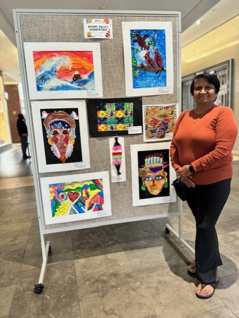 Spring Valley student artwork is displayed at SouthPoint Mall until May 19th. 2024. CONGRATS! #buzzinthevalley #Bestplaceto🐝