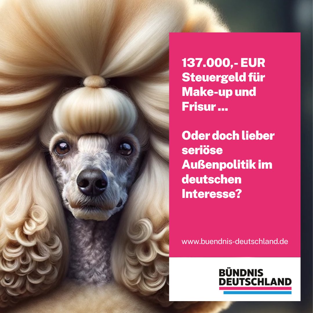 Außenministerin Baerbock steht für feministische Radwege und beinahe 140000€ fürs Hübschmachen. Das ist weder seriöse noch im Sinne Deutschlands. #diegrünenmüssenweg #bündnisdeutschland #vernunftstattideologie #europawahl2024 #steuerverschwendungstoppen