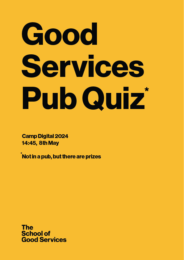 I am running a PUB QUIZ in my workshop on Good+Bad services at the 2024 #campdigital conference from @Nexer_Digital this Wed. I’m gamifying our learning together. There are Good Services prizes to be won. 14.45, at Camp Digital 2024 nexerdigital.com/campdigital/20…