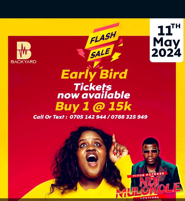 Early bird tickets up for sale 
#NdiMulokoleFest24 
#royalarmyUganda