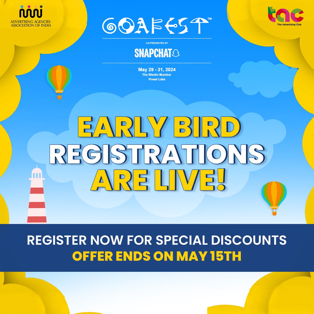 Calling all creatives! Early bird registrations for Goafest 2024 are officially LIVE! Secure your spot now and be part of the most anticipated advertising event of the year. Don't miss out on special discounts - register today! . . #Goafest2024 #TheAgeOfAdaptability