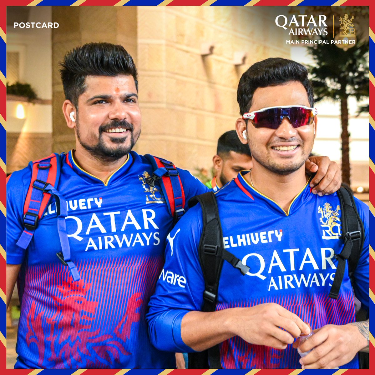 Qatar Airways Postcard 🎫 Travel day grins ft. K̶a̶r̶a̶n̶ ̶A̶r̶j̶u̶n̶ 𝙆𝙖𝙧𝙣 - 𝘼𝙣𝙪𝙟 😄 #PlayBold #ನಮ್ಮRCB #IPL2024 #RCBxQatarAirways @qatarairways