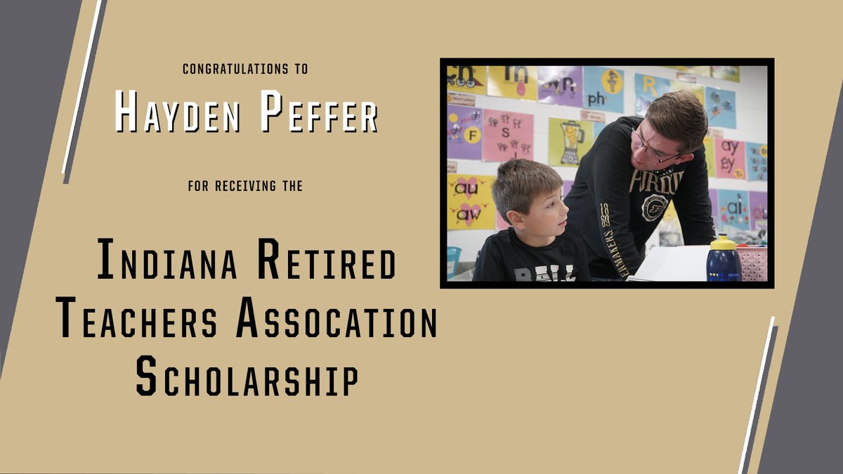 Congratulations to rising senior Hayden Peffer for receiving 1 of 10 @IndianaRTA Scholarships! Hayden is majoring in #ElementaryEducation to be a positive role model & inspiration for his future students. 
🚂 🖤💛 #BoilermakerEducator
📺 youtu.be/fanNRL6ZEo0