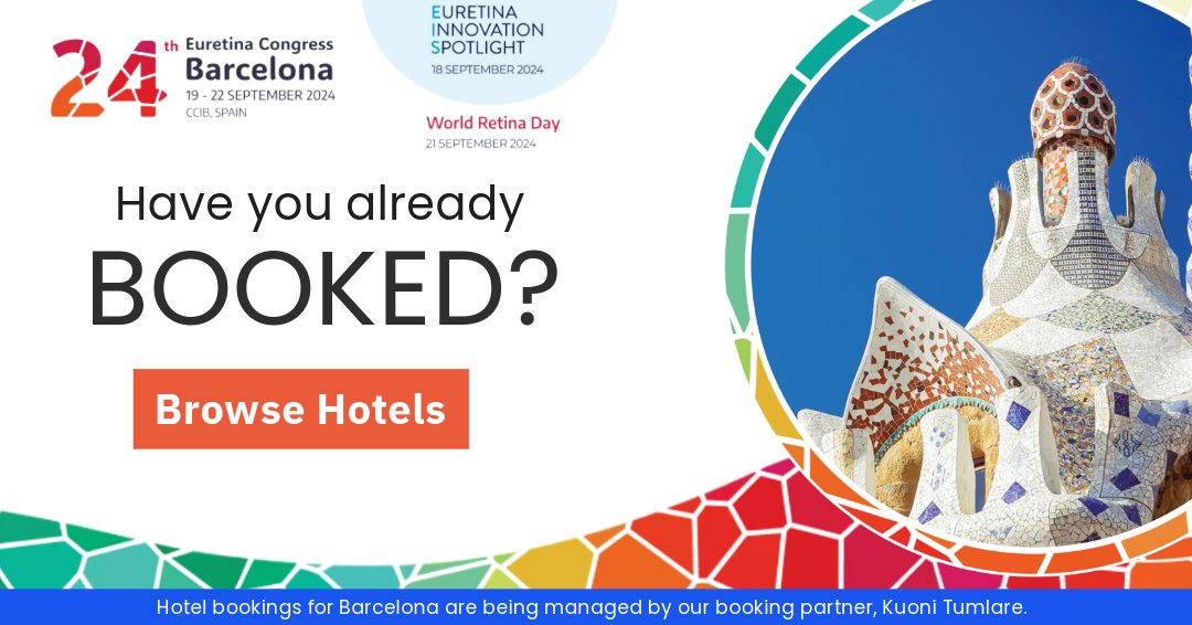 🌟 Planning your trip to Barcelona for #EURETINA24? Take advantage of exclusive accommodation rates tailored just for you! Book your hotel now and ensure a seamless stay during the conference ▶️ ow.ly/yhYA50Rxekj #EURETINA24 #Barcelona #Ophthalmology #EyeCare
