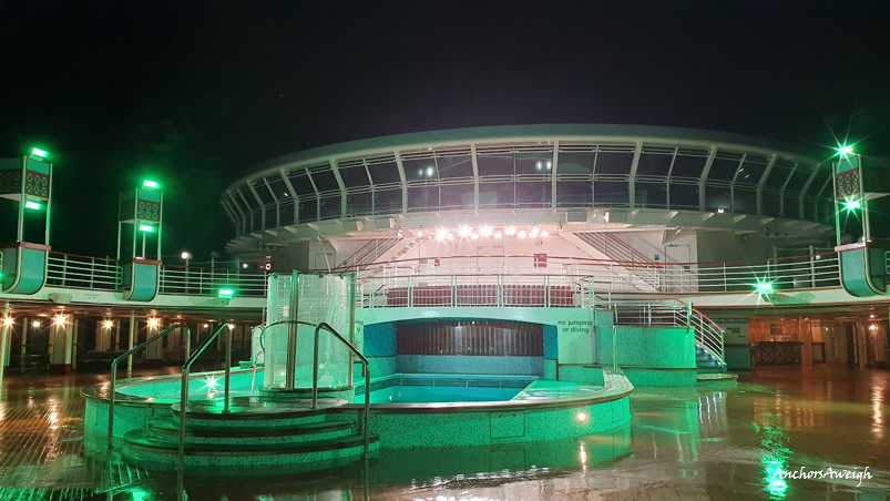 AnchorsAweighJH's tweet photo. Changing colours on the Lido Deck. Ventura, April 2024.
@pandocruises #pandocruises #ventura #cruiseship #lidodeck #holiday #travel #anchorsaweigh https://t.co/e8Ln0vPfrV