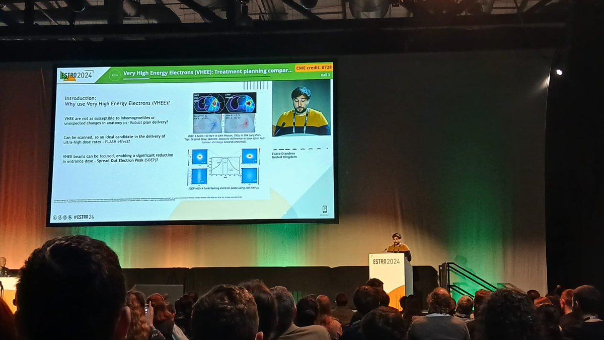Gave my first talk at ESTRO on Very High Energy Electrons (VHEE) – nerve-wracking yet incredible! 😅 Thank you for the opportunity! #ESTRO24 #UoMPhysics