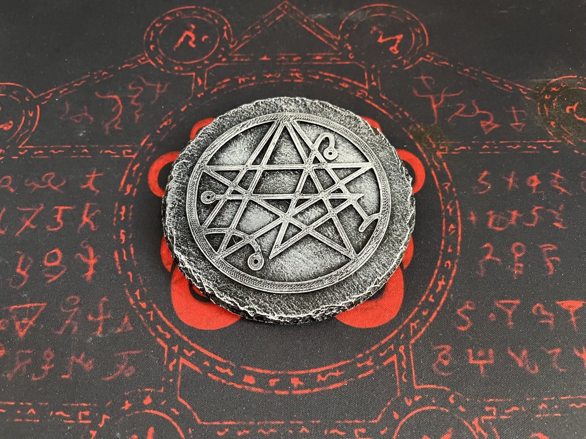My new #necronomicon stone coaster. Having a creative outlet for the things you love is highly recommended! #cthulhu #lovecraft #lovecraftian