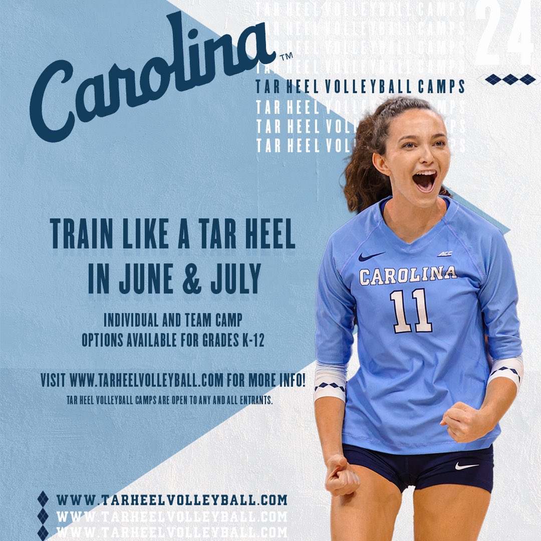 Train like a Tar Heel this summer! 🚨 Registration for Tar Heel Volleyball Camps is now open 🚨 🔗: bit.ly/3QwvwFU #GoHeels
