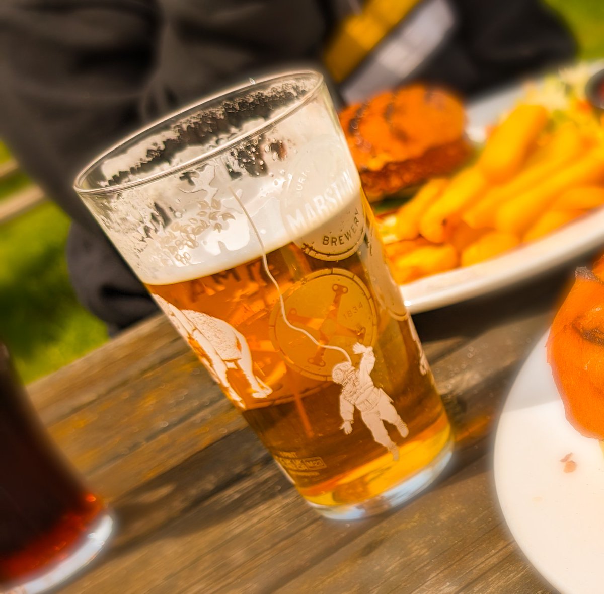 Outside pints and pub grub. Bank Holiday Monday in the West Midlands. Feels like summer might have arrived.