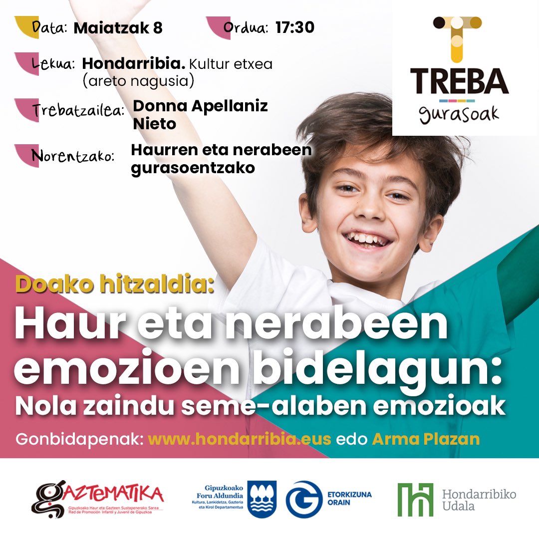 📆 Asteazkenean Treba Gurasoak programaren ikasturte honetako azken hitzaldia izango dugu. 17:30ean izango da. Ez galdu aukera!