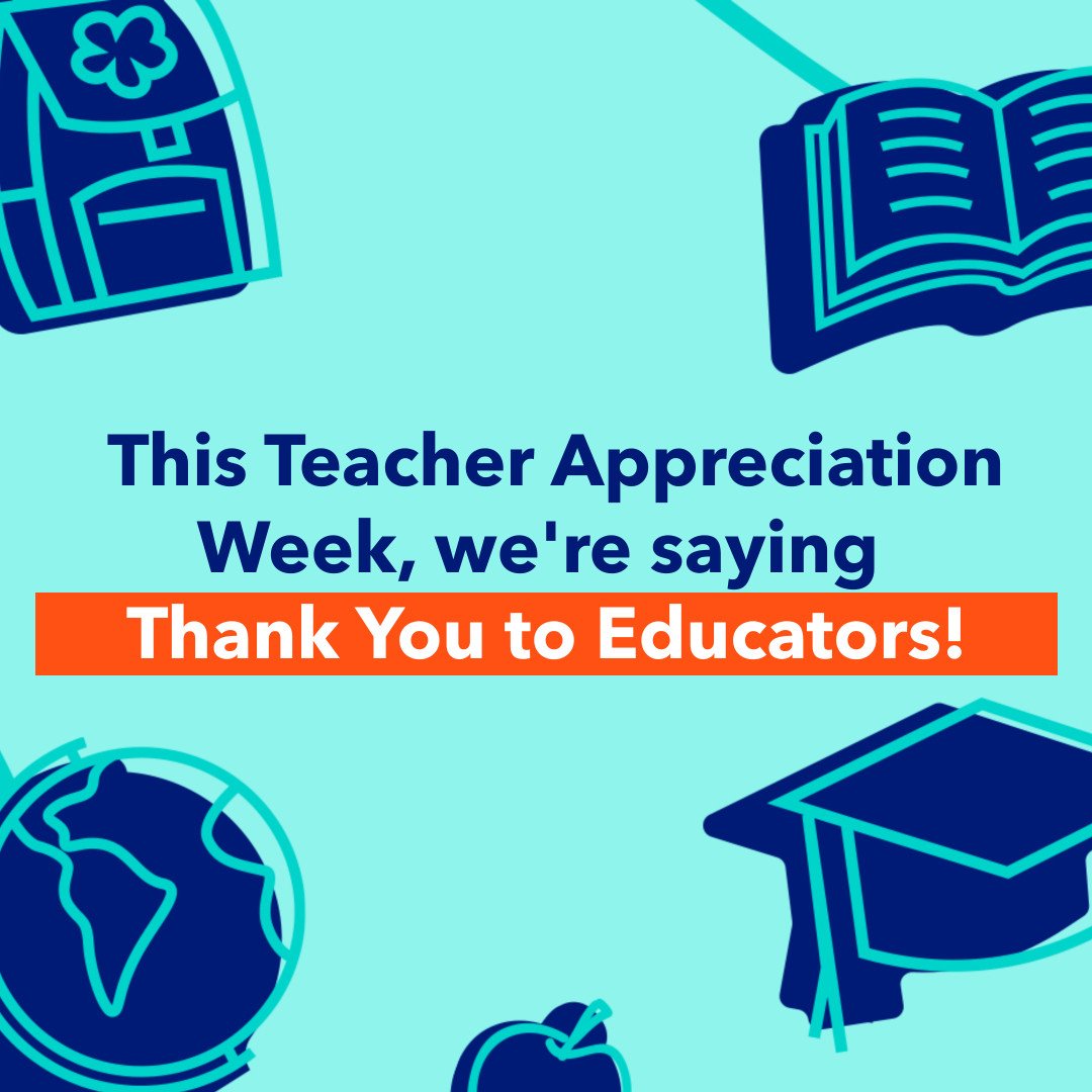 Happy #TeacherAppreciationWeek!🍎Let's give a HUGE shoutout to the amazing educators out there who inspire, support, & empower students every single day. Thank you for your dedication, passion, & unwavering commitment to shaping the minds of tomorrow! You are true heroes in every