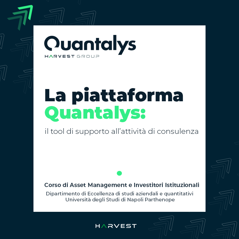 QuantalysItalia's tweet image. #Event #Formazione
Si terrà oggi l&apos;intervento della nostra Alessia Vicario all&apos;interno del Corso di asset management e investitori istituzionali del Prof. Marco Addezio dell&apos;@Uniparthenope.

Verrà presentata #Quantalys: la #piattaforma a supporto dell’attività di #consulenza.