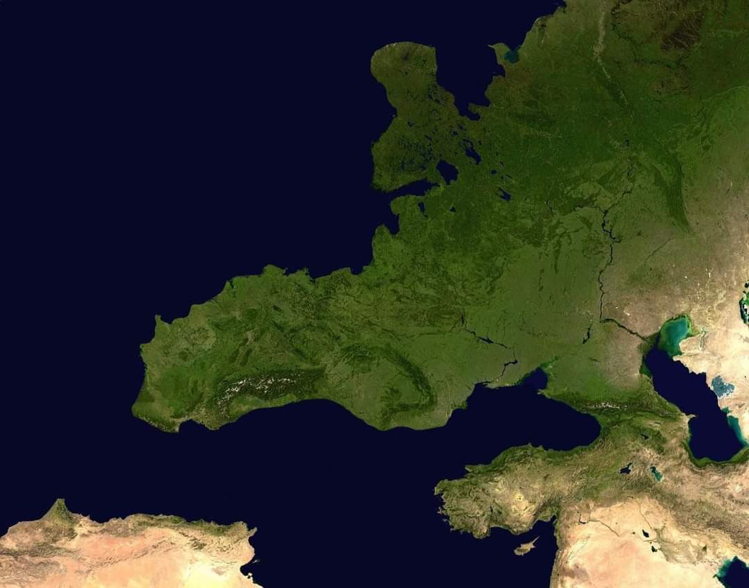 A map of Europe with all islands and peninsulas deleted except Cyprus