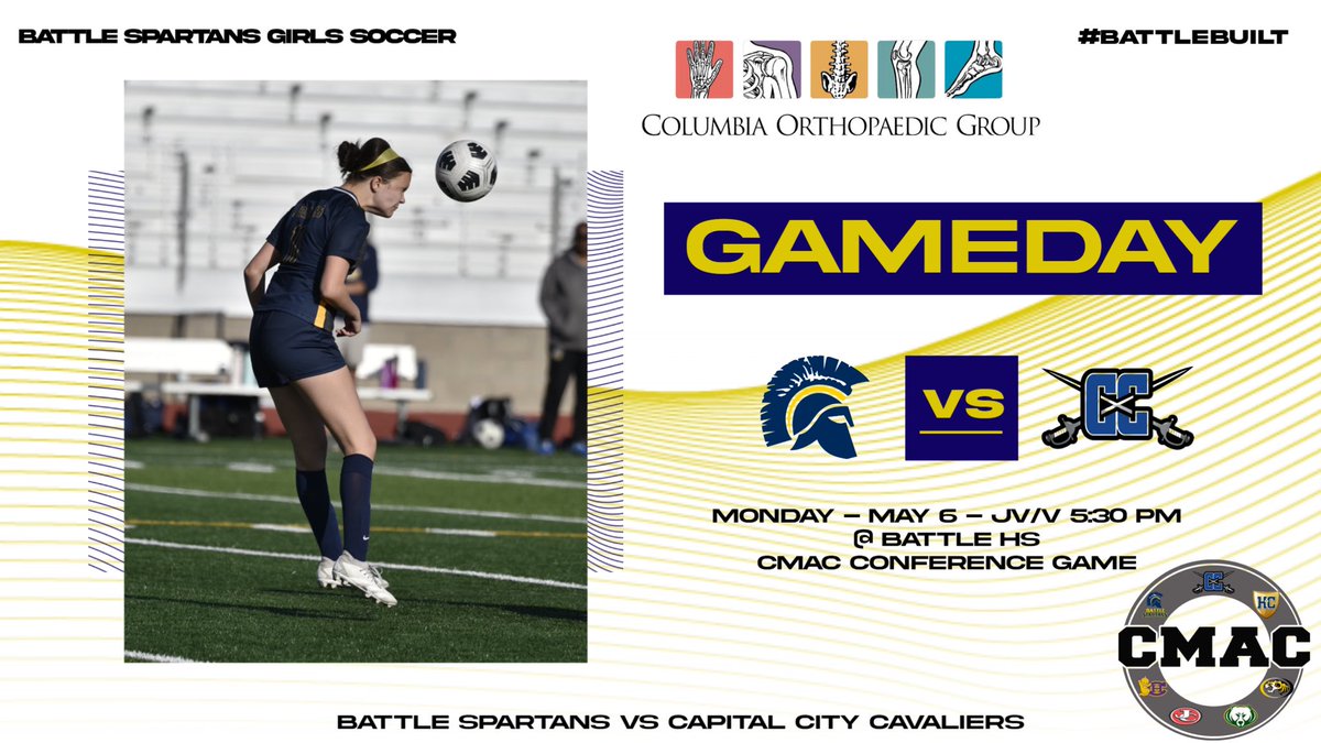 Head out to Battle tonight and cheer on the Girls Soccer team as they host Capital City in a CMAC Conference game! Go Spartans!