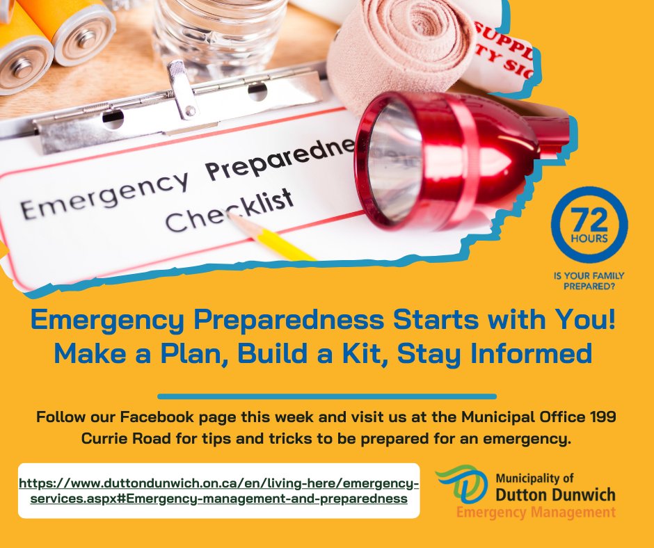 It's Emergency Preparedness Week! Check back with us each day for tips on how to be prepared in case of an emergency. Make a Plan, Build a Kit, Stay Informed!
#duttondunwich #EPWeek2024 #beprepared