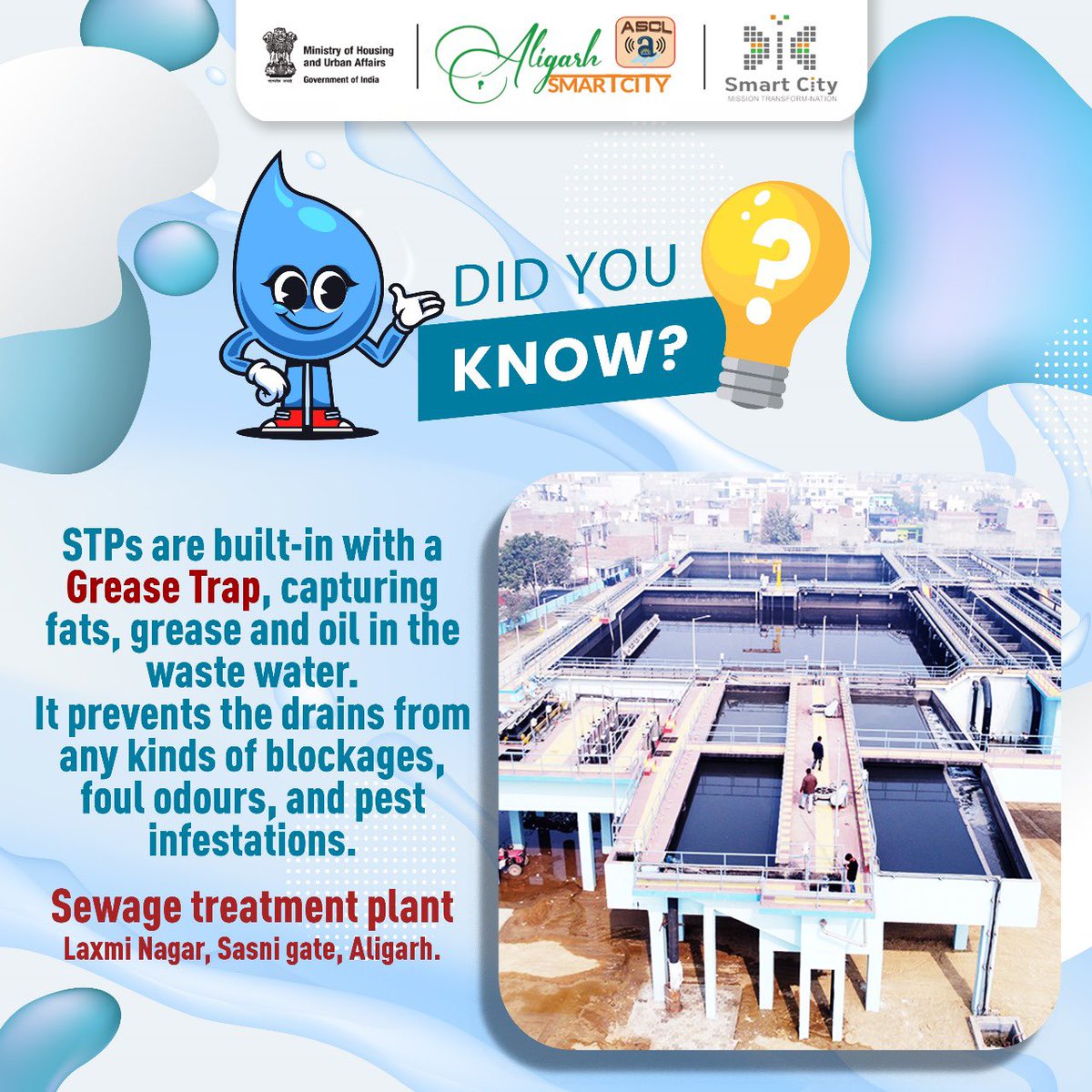 Keep your drains clear and your environment clean with our STPs equipped with Grease Traps! Say goodbye to blockages, foul odors, and pesky pests.
#WasteWaterManagement #CleanEnvironment #aligarhsmartcity #aligarh #smartcitiesmission #smartcities #mohua #aligarhdiaries