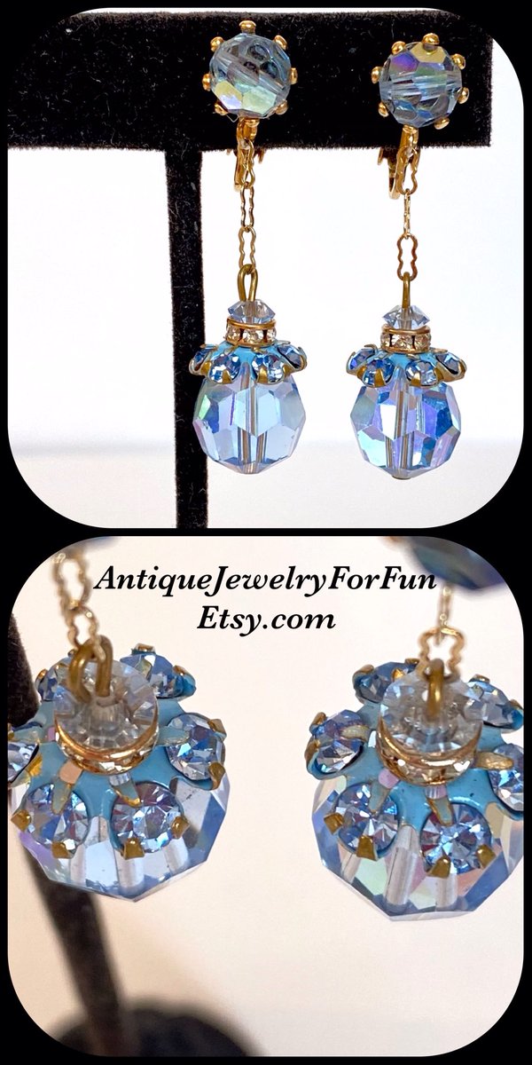 #antiquejewelryforfun #etsyshop #crystalearrings #blueearrings etsy.com/listing/151756…