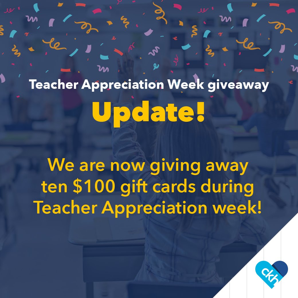 Thank you to everyone who participated in our Teacher Appreciation Week giveaway! We were so moved by the overwhelming number of comments and affirmations that we added two more days of giveaways on Tuesday and Thursday! Stay tuned to see if you win!