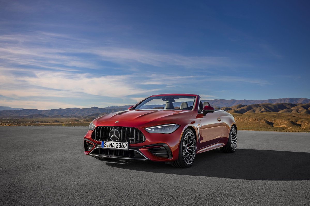 MercedesBenzUSA's tweet image. Introducing the new Mercedes-AMG CLE 53 Cabriolet, the second open-top model to join the AMG family.

The signature A-shaped AMG radiator grille, upgraded AMG-enhanced 3.0-liter inline six-cylinder turbocharged engine, and a system output of 443 hp, all contribute to the AMG 53…
