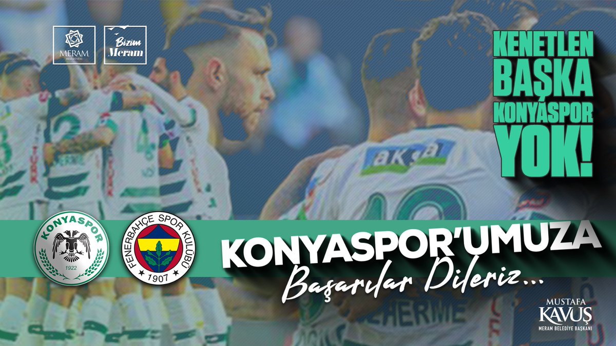 Anadolu Kartalı Konyaspor’umuza Fenerbahçe karşısında gönülden başarılar dilerim.💚🤍 #KenetlenBaşkaKonyasporYok