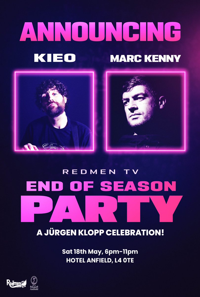 🚨We are proud to announce that two amazing musicians, @marckenny & @kieomusic, will be performing LIVE at our End of Season Party at @hotelanfield! AND We’ve just released an extra 50 tickets, so if you want to attend, get yours booked now! 🎟️ skiddle.com/e/37272810