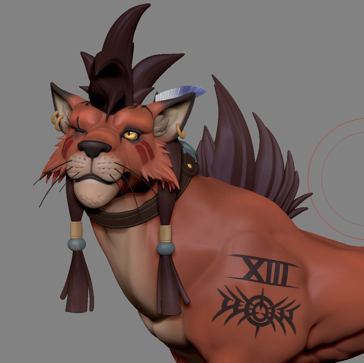 now working on the this public version of Nanaki #redXIII