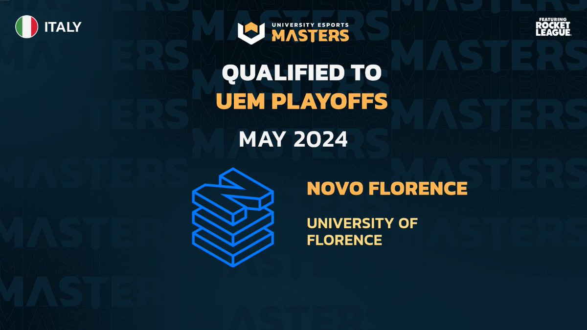 @UniGenova @UniEsportsIT @arjurl @dead_monster_ @Hyderrrrrrr @Barist_RL @LeidenU @StudentLeagueNL @EsportsRoe @NoNameStat @MonkiAero @rizuun @DrBuhmann @HNVR_EsportsRL @UniEsportsDE @ZeddoRL @FabsoRL @pzy_rl @UniEsportsUKI @NeoQuan_ @jsw_rl @Luke_RL_ @YotamRL @TUDublinEsports 7️⃣ 🇮🇹NOVO Florence ⬇️  @NOVOEsports 🖌️ Also from Italy, they earned his spot through the tiebreakers @uniesportsit ! 🇮🇹 ♦️ @kekkozrl ♦️ @MaybeFalseRL ♦️ dina.